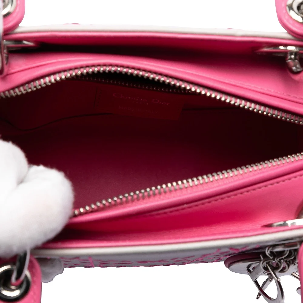 Pre-Loved Dior Medium Tricolor Lambskin Macrocannage Stitched Lady Dior